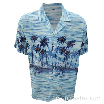 Benutzerdefinierte Button Down Graphic Printed Soft Hawaiian Shirts